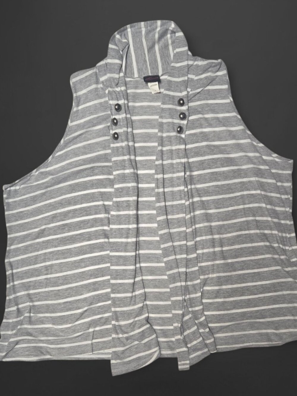 Torrid Grey White Striped Vest Coverup (5X)